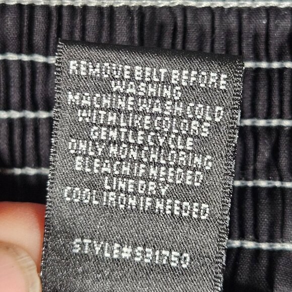 Whimsical Goth Victorian Preppy B W Striped Skirt Lace Hem Tie Waist Retro - Picture 11 of 12